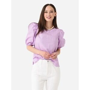 English Factory Puff Sleeve Top Sz XS Statement Lavender Blouse‎ Pastel Preppy